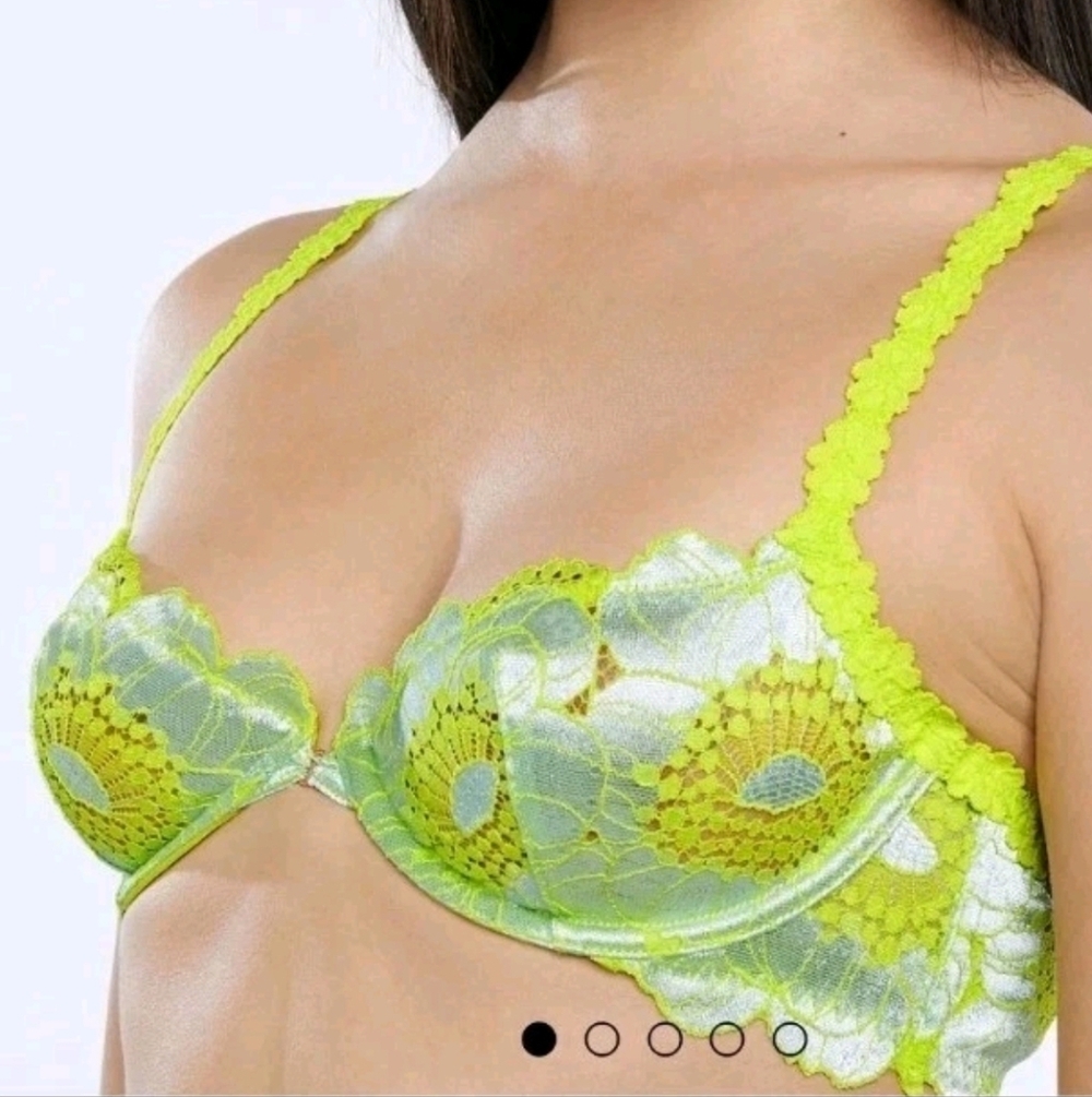 Savage X Fenty Mod Perfect Poppies Floral Underwire Lace Bra Size 36b